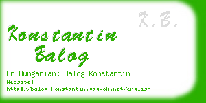 konstantin balog business card